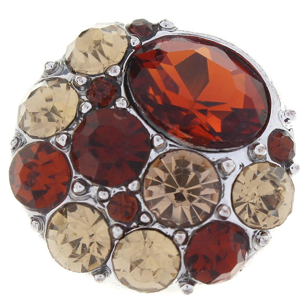 Brown, Tan and Amber Hues Crystal Sandy Snap Interchangeable Charm