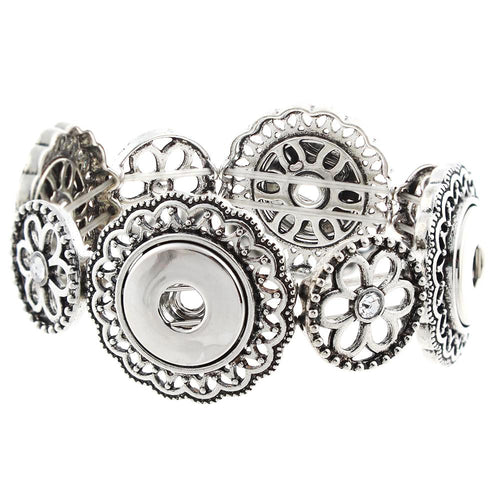 Stretchable 4 Charm Sandy Snap Interchangeable Charm Bracelet