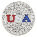 U.S.A Jeweled Sandy Snap Interchangeable Charm