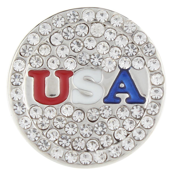 U.S.A Jeweled Sandy Snap Interchangeable Charm