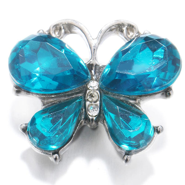 Blue Crystal Butterfly Sandy Snap Interchangeable Charm