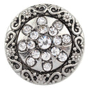 Flower Design Metal and Crystal Sandy Snap Interchangeable Charm