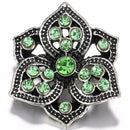 Hollow Green Crystal Flower Sandy Snap Interchangeable Charm