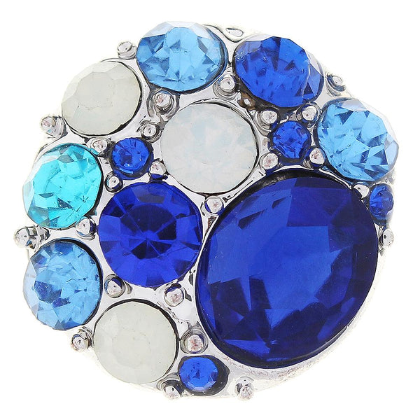 Multi-Size Blue Crystals Sandy Snap Interchangeable Charm