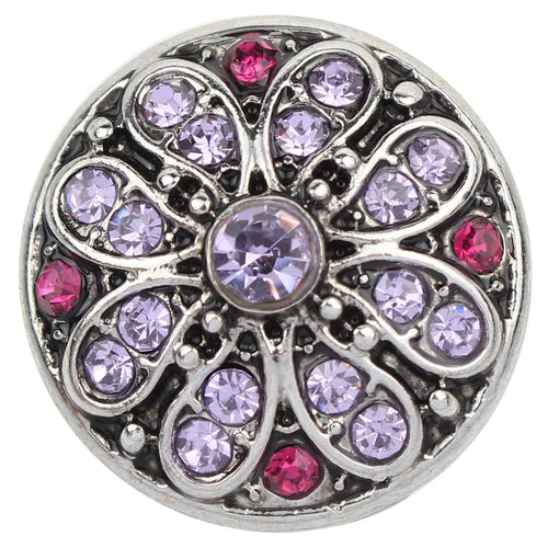 Lavender Floral Sandy Snap Interchangeable Charm