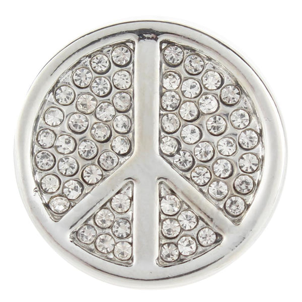 Peace Sign Crystal Sandy Snap Interchangeable Charm