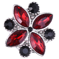 Red and Black Flower Sandy Snap Interchangeable Charm
