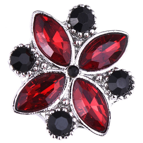 Red and Black Flower Sandy Snap Interchangeable Charm