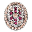 Oval Pink and Fuchsia Flower Sandy Snap Interchangeable Charm