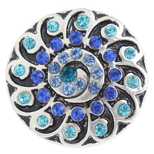 Blue Crystal Pinwheel Sandy Snap Interchangeable Charm