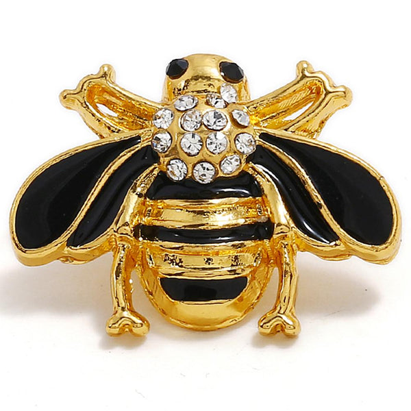 Golden Bumble Bee Sandy Snap Interchangeable Charm