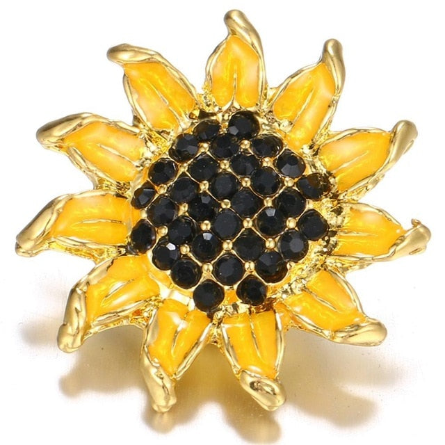 Sunflower Jeweled Sandy Snap Interchangeable Charm