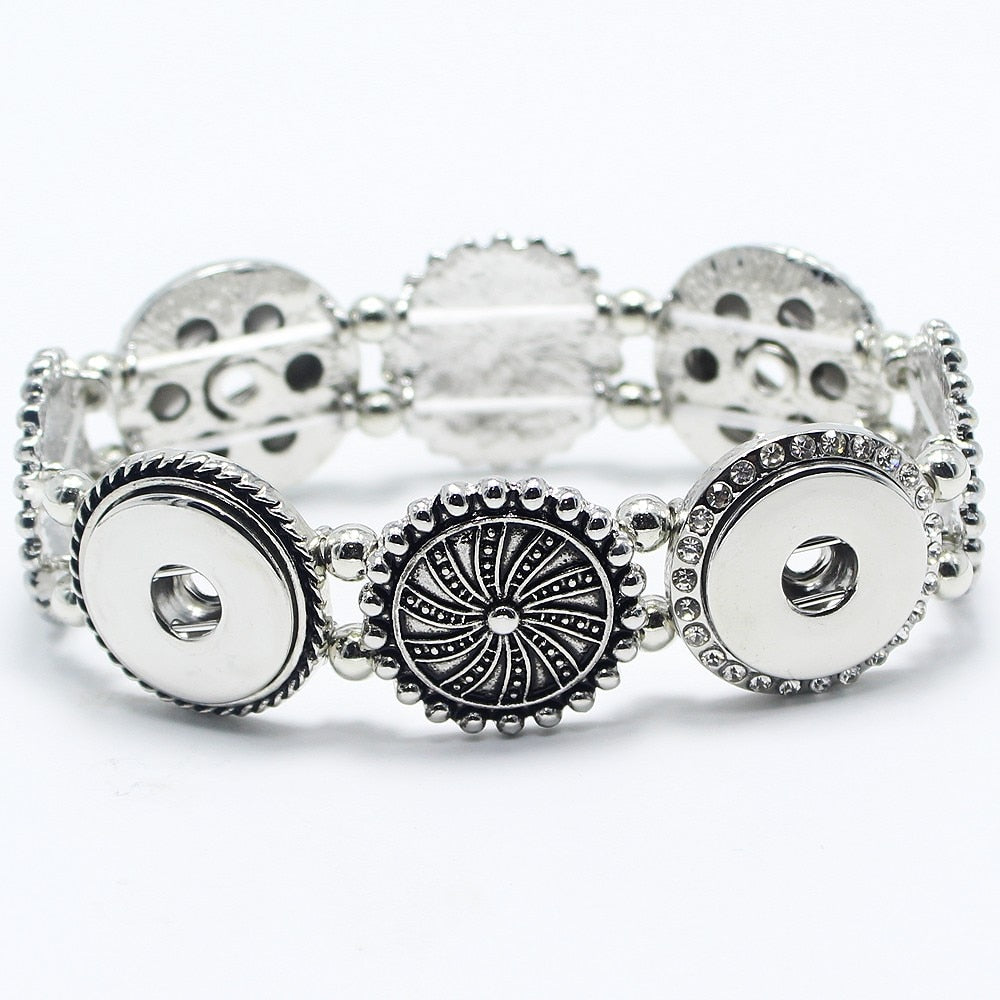 Stretchable 4 Charm Sandy Snap Interchangeable Charm Bracelet