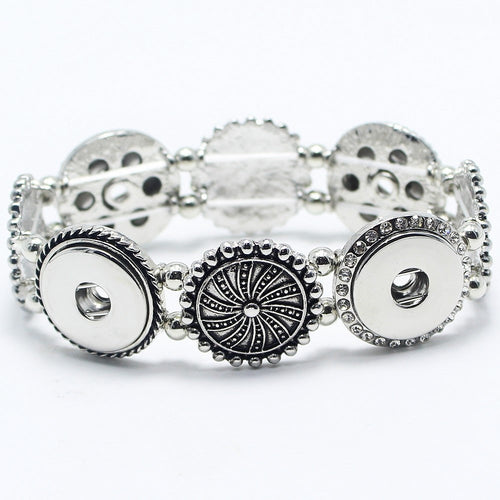 Stretchable 4 Charm Sandy Snap Interchangeable Charm Bracelet