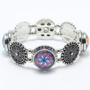 Stretchable 4 Charm Sandy Snap Interchangeable Charm Bracelet