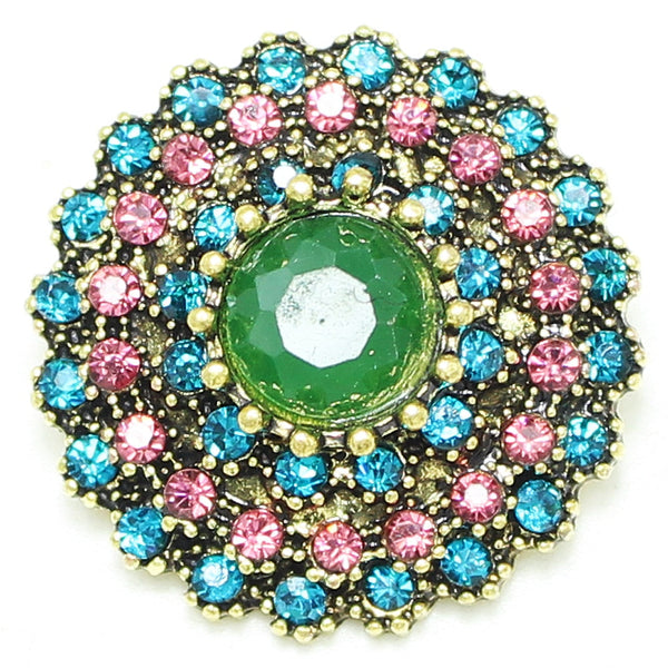 Green, PInk and Turquoise Sandy Snap Interchangeable Charm