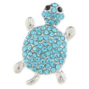 Aqua Marine Colored Crystal Turtle Sandy Snap Interchangeable Charm