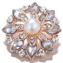 White Pearl with Crystal Teardrop Stones Sandy Snap Interchangeable Charm