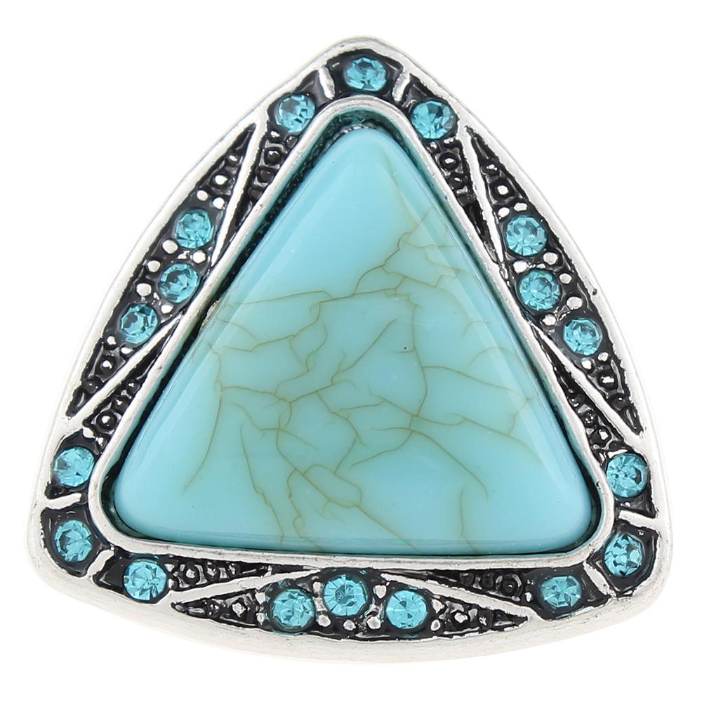 Turquoise Color Triangle Sandy Snap Interchangeable Charm