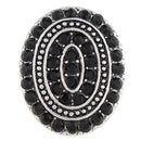 Black Oval Crystal Sandy Snap Interchangeable Charm