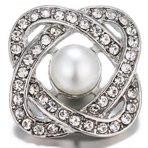 Elegant White Pearl Sandy Snap Interchangeable Charm