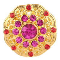 Golden Rose Crystal Flower Sandy Snap Interchangeable Charm