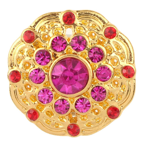 Golden Rose Crystal Flower Sandy Snap Interchangeable Charm