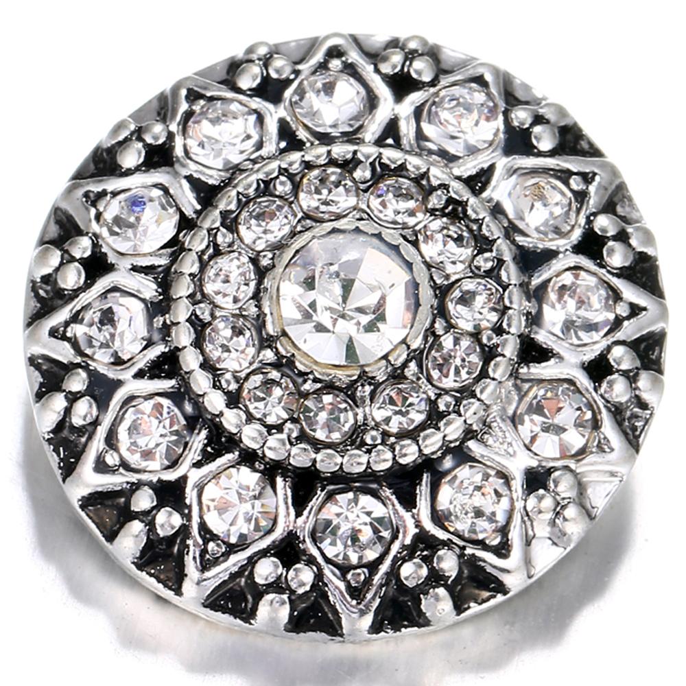 White Crystal Design Sandy Snap Interchangeable Charm