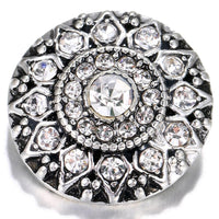 White Crystal Design Sandy Snap Interchangeable Charm