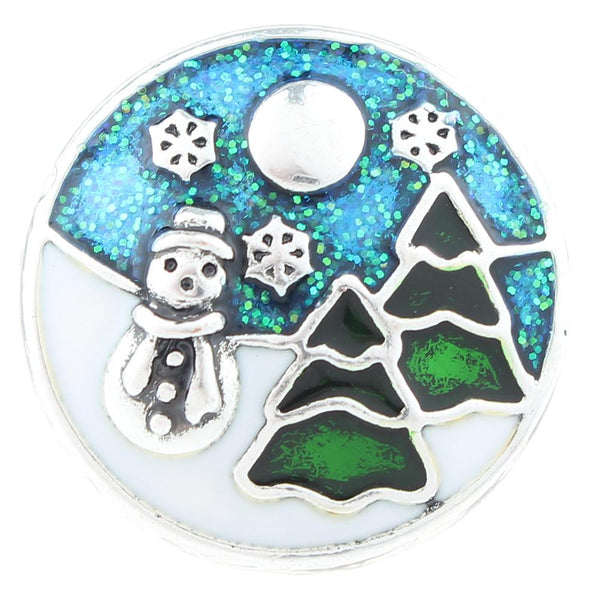 Snowman and Christmas Trees Sandy Snap Interchangeable Charms