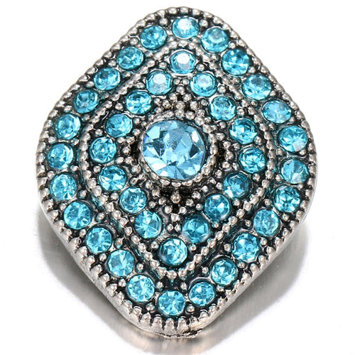 Rhomboid Sky Blue Sandy Snap Interchangeable Charm