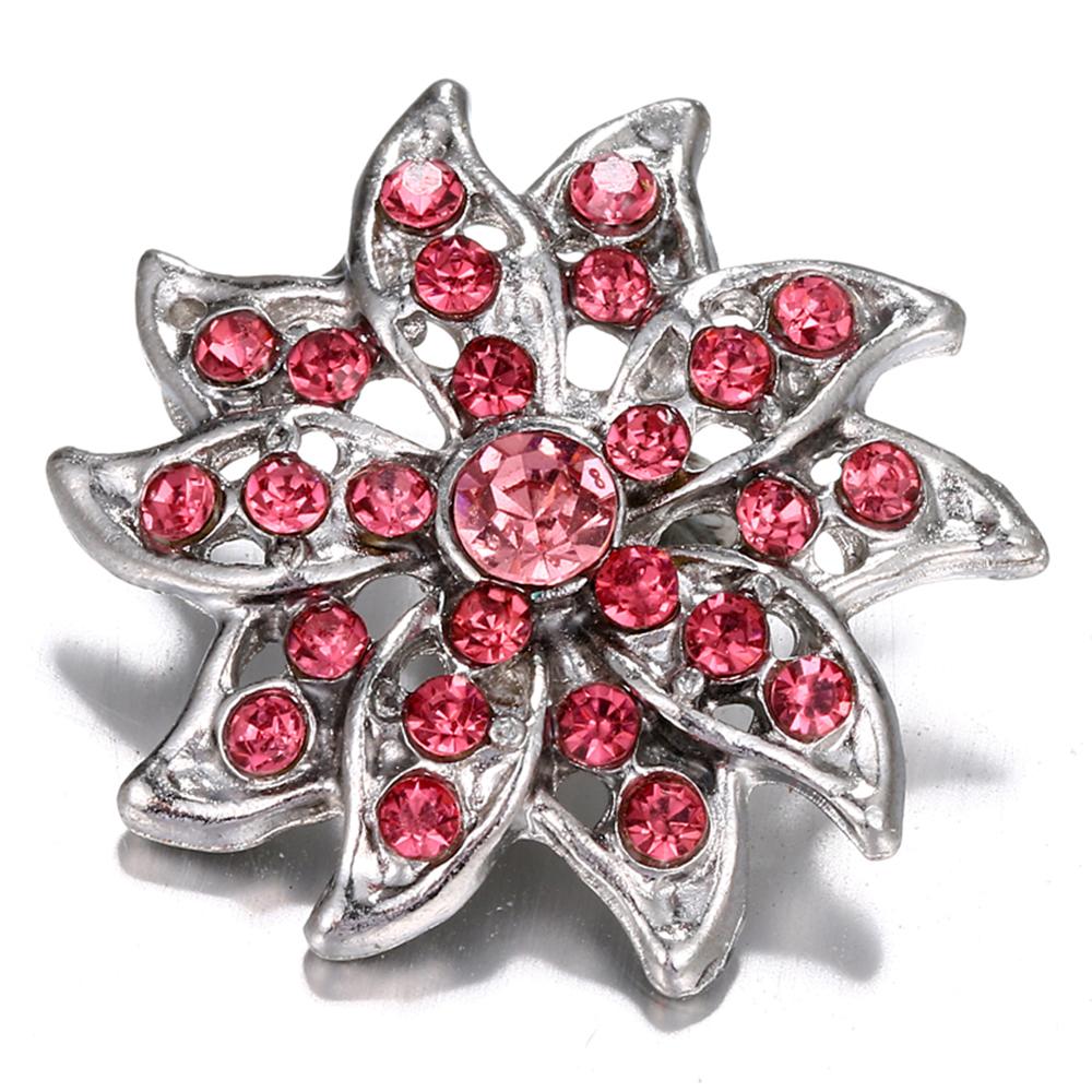 Hollow Rotated Flower Red Sandy Snap Interchangeable Charm