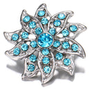 Hollow Rotary Sky Blue Flower Sandy Snap Interchangeable Charm