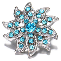 Hollow Rotary Sky Blue Flower Sandy Snap Interchangeable Charm