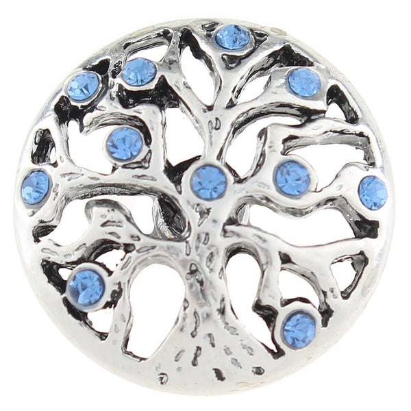 Crystal Blue Tree of Life Sandy Snap Interchangeable Charm