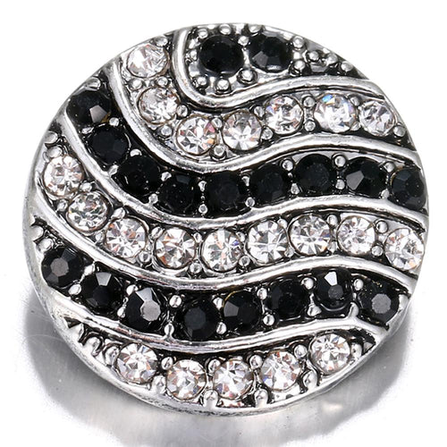 Art Design Black and White Sandy Snap Interchangeable Charm