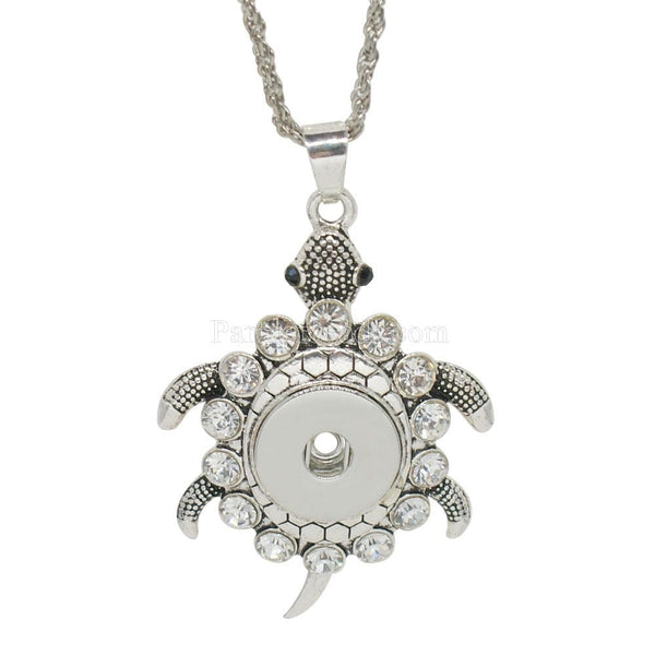 Turtle Love With Just a Little Bling Sandy Snap Interchangeable Charm Necklace