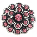 Pink Crystal Flower Sandy Snap Interchangeable Charm