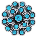 Sky Blue Crystal Flower Sandy Snap Interchangeable Charm